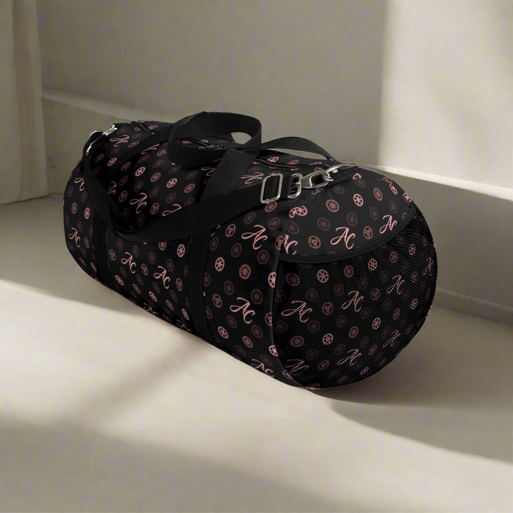 Monogram Duffel Bag (Pink & Black)