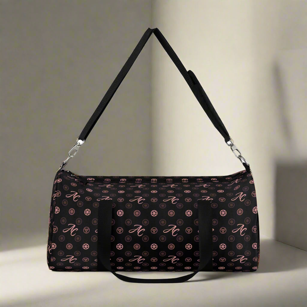 Monogram Duffel Bag (Pink & Black)