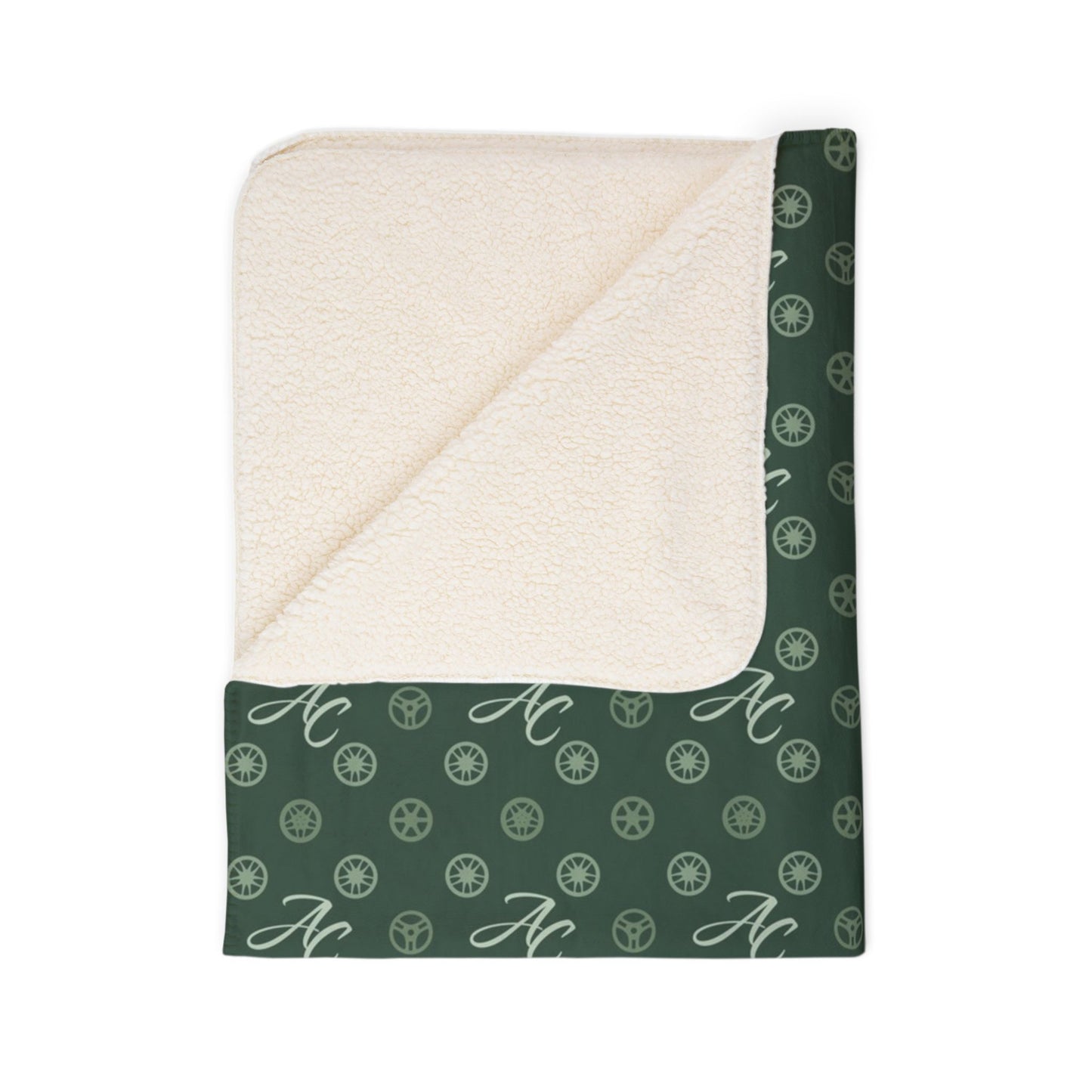 Apex Club Wheel Monogram Cozy Fleece Sherpa (Green & Sage)
