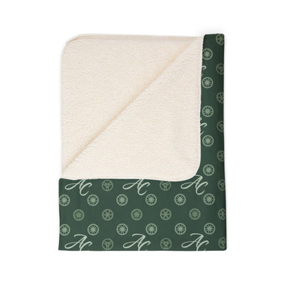 Apex Club Wheel Monogram Cozy Fleece Sherpa (Green & Sage)