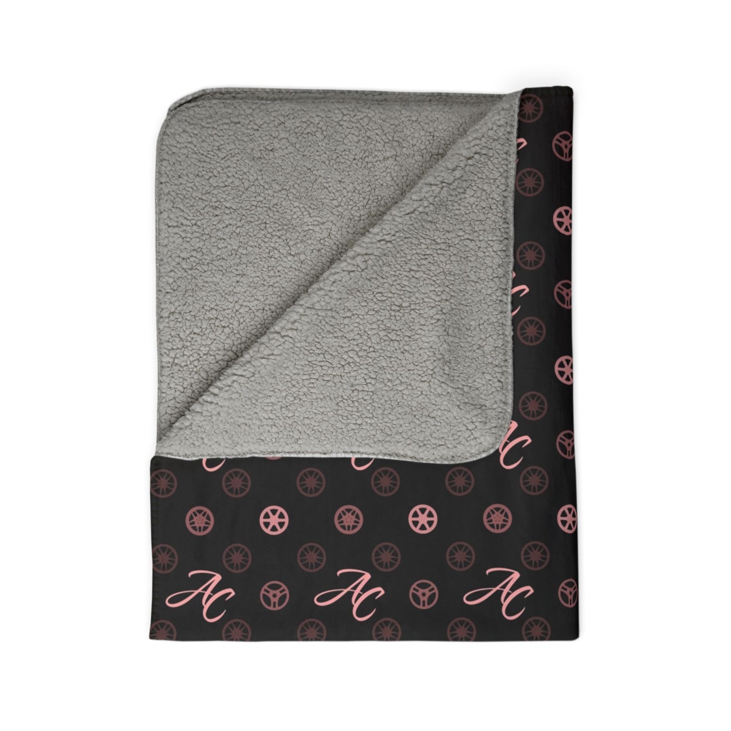 Apex Club Wheel Monogram Cozy Fleece Sherpa (Pink & Black)