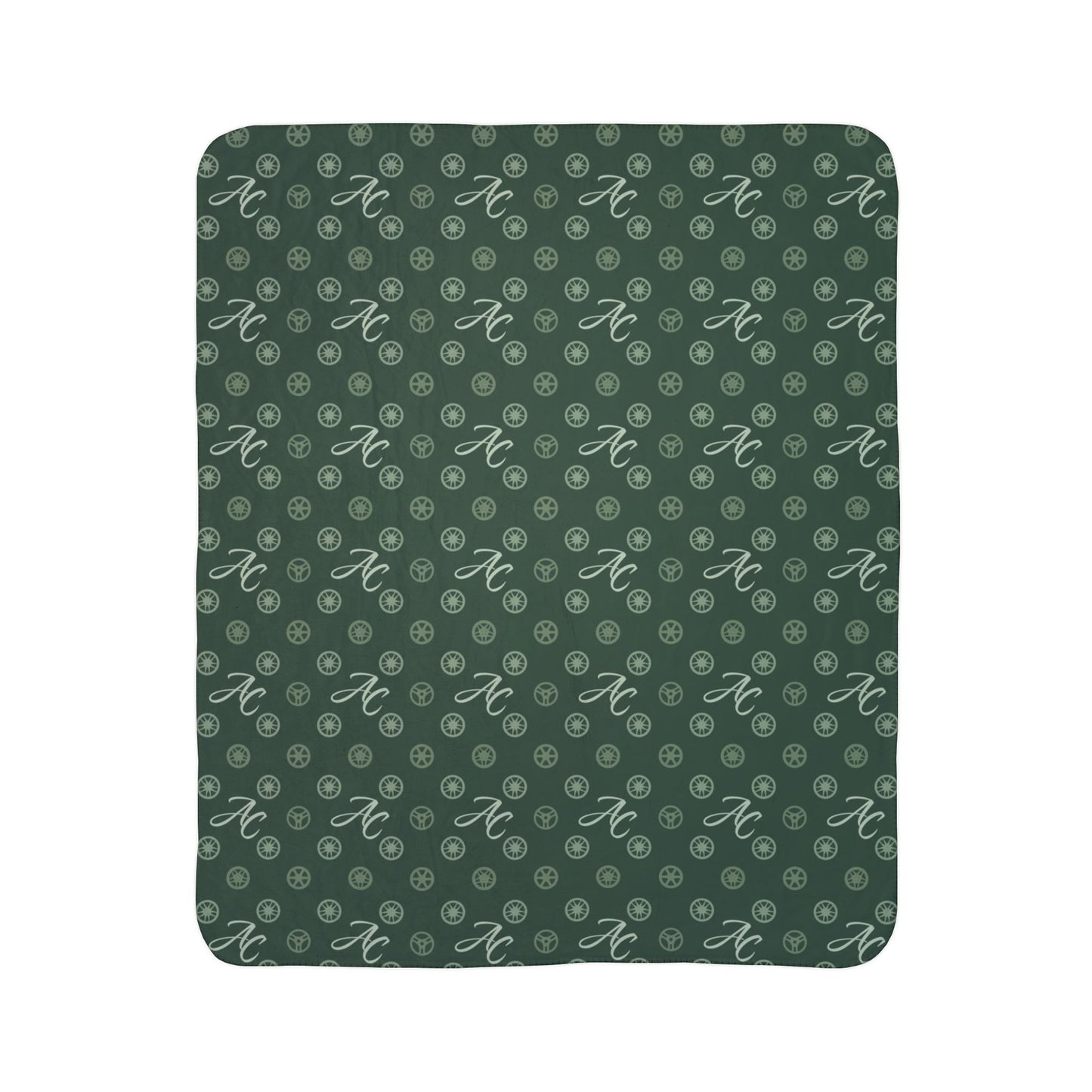 Apex Club Wheel Monogram Cozy Fleece Sherpa (Green & Sage)