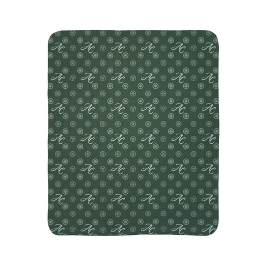 Apex Club Wheel Monogram Cozy Fleece Sherpa (Green & Sage)