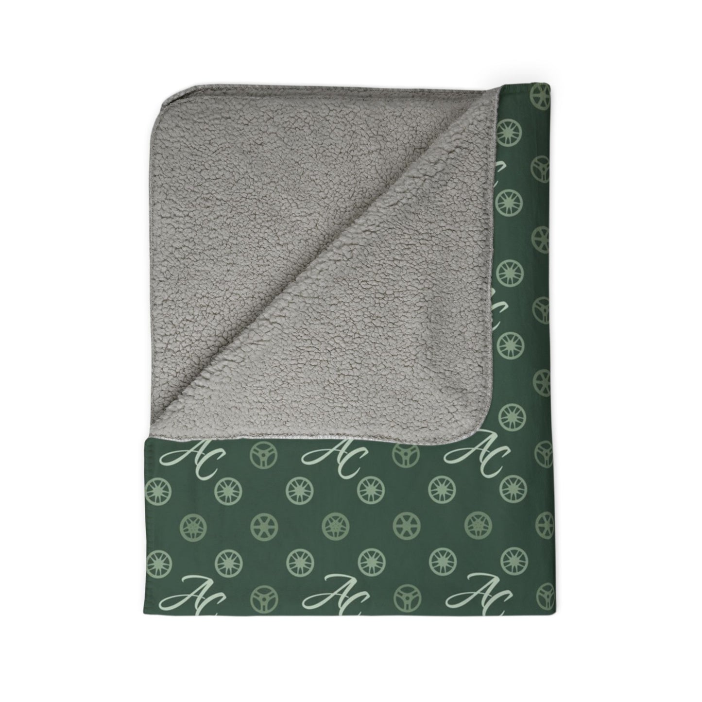 Apex Club Wheel Monogram Cozy Fleece Sherpa (Green & Sage)