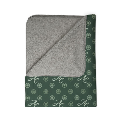Apex Club Wheel Monogram Cozy Fleece Sherpa (Green & Sage)