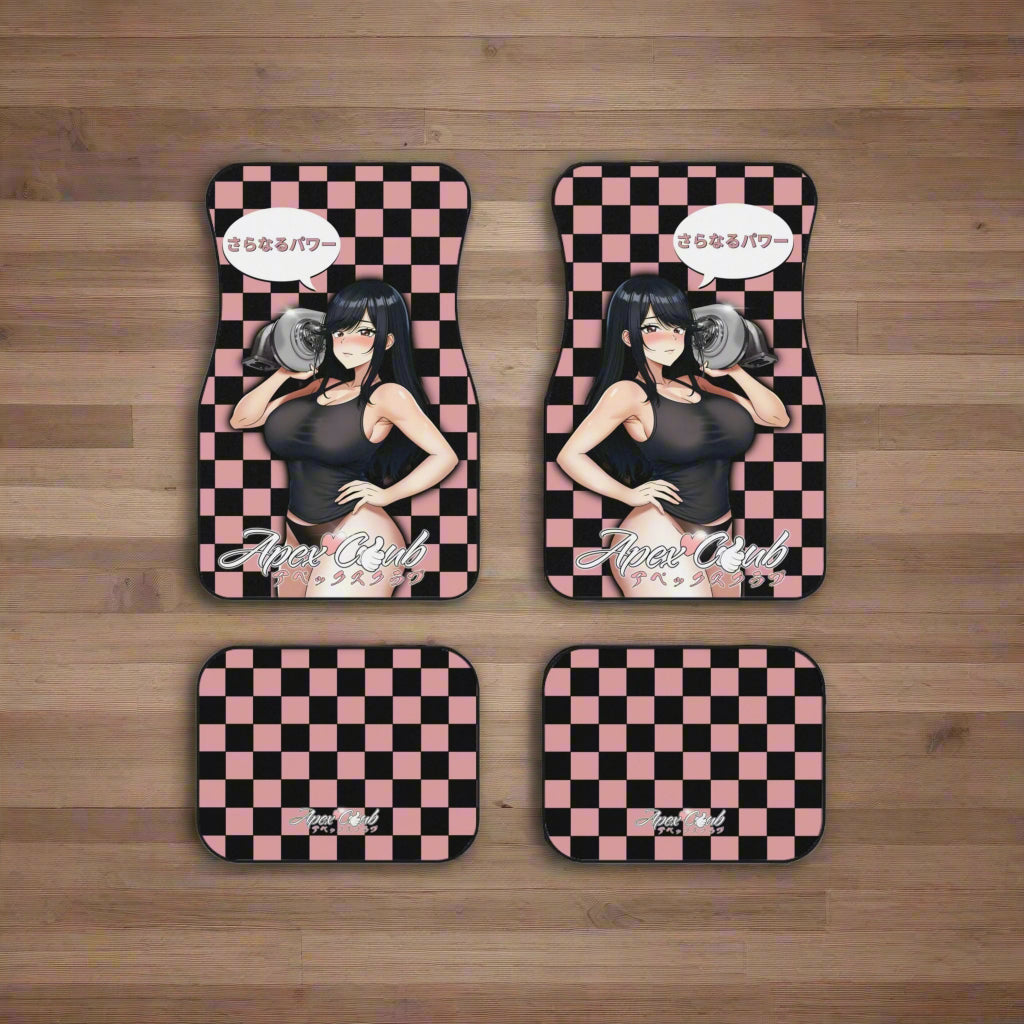 さらなるパワー 'More Power!' Checkered Car Mats