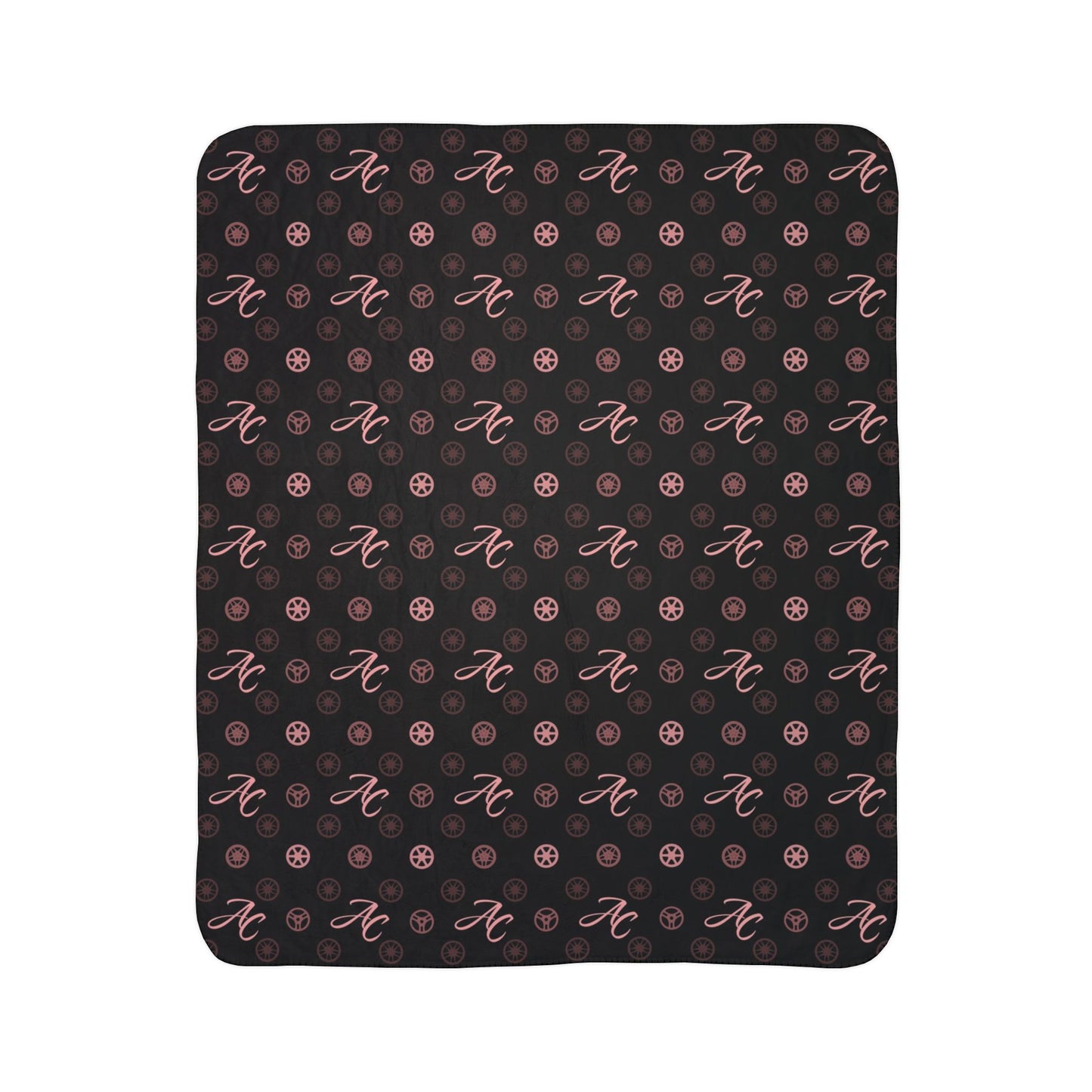 Apex Club Wheel Monogram Cozy Fleece Sherpa (Pink & Black)