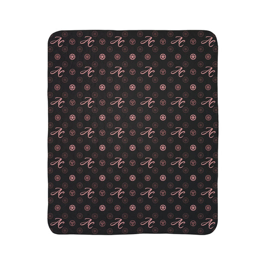 Apex Club Wheel Monogram Cozy Fleece Sherpa (Pink & Black)